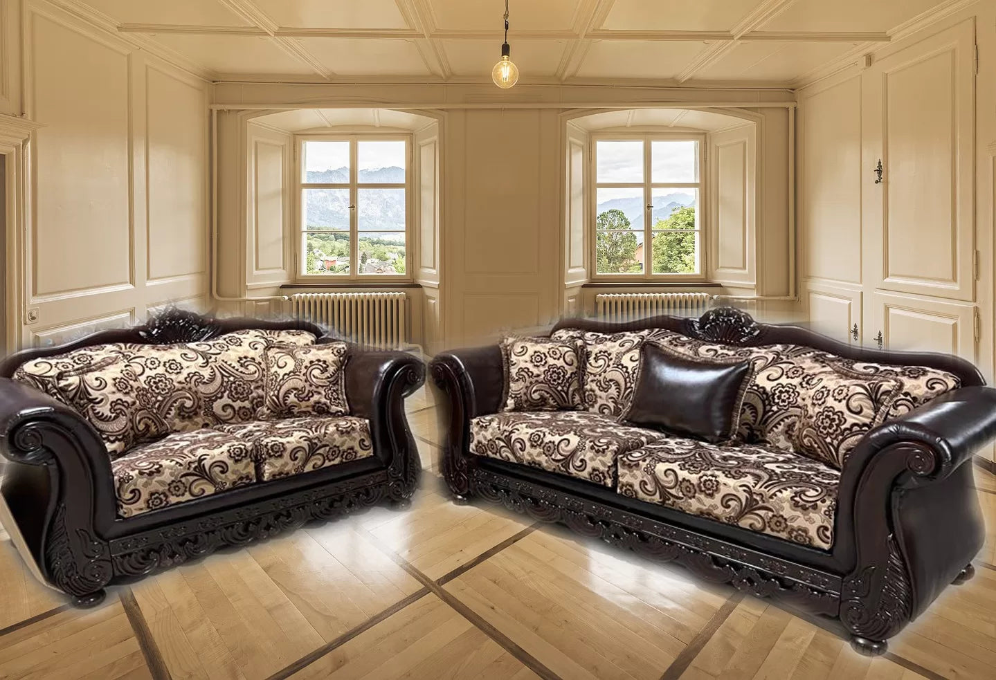 601 PU Brown Sofa & Loveseat – Divine Decor Furniture