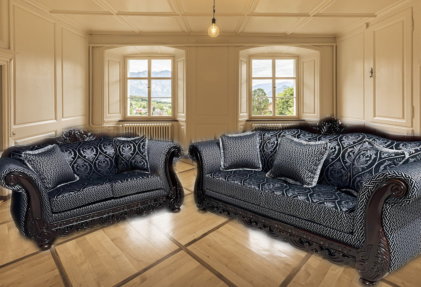600 Black Sofa & Loveseat – Divine Decor Furniture