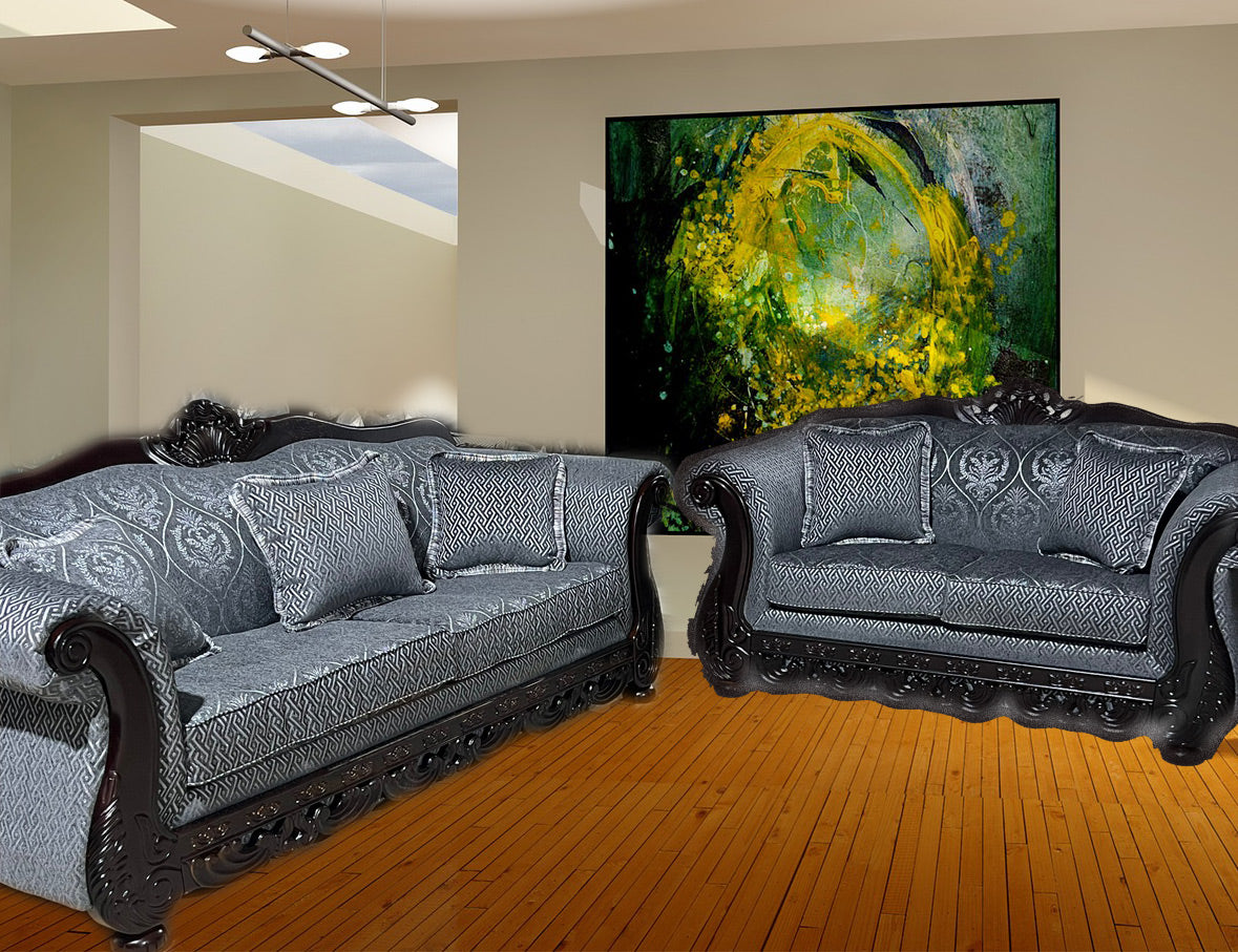 600 Grey Sofa & Loveseat – Divine Decor Furniture