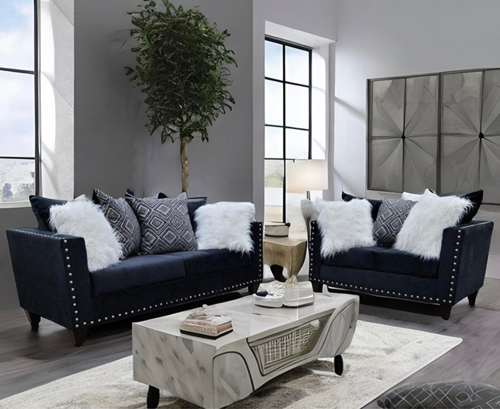 2019 Black Sofa & Loveseat Nailheads – Divine Decor Furniture