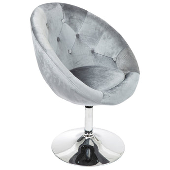 ANTOINETTE ROUND TUFTED CRUSHED  VANITY CHAIR