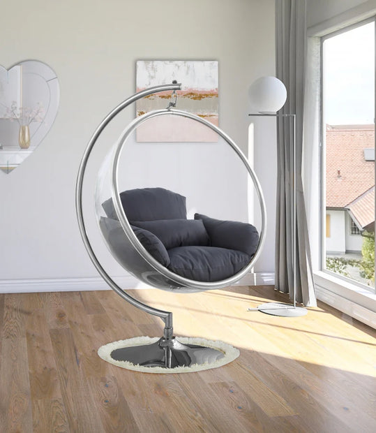 Luna Swing Bubble Silver Accent Chair