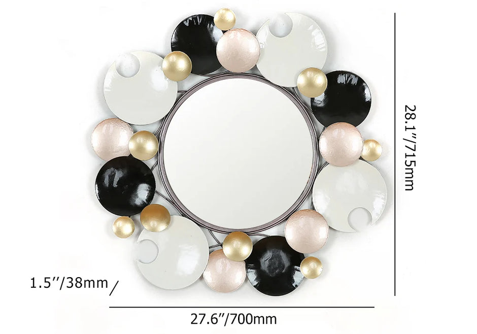 Modern 3D Round Plates Overlapping Metal Wall Mirror