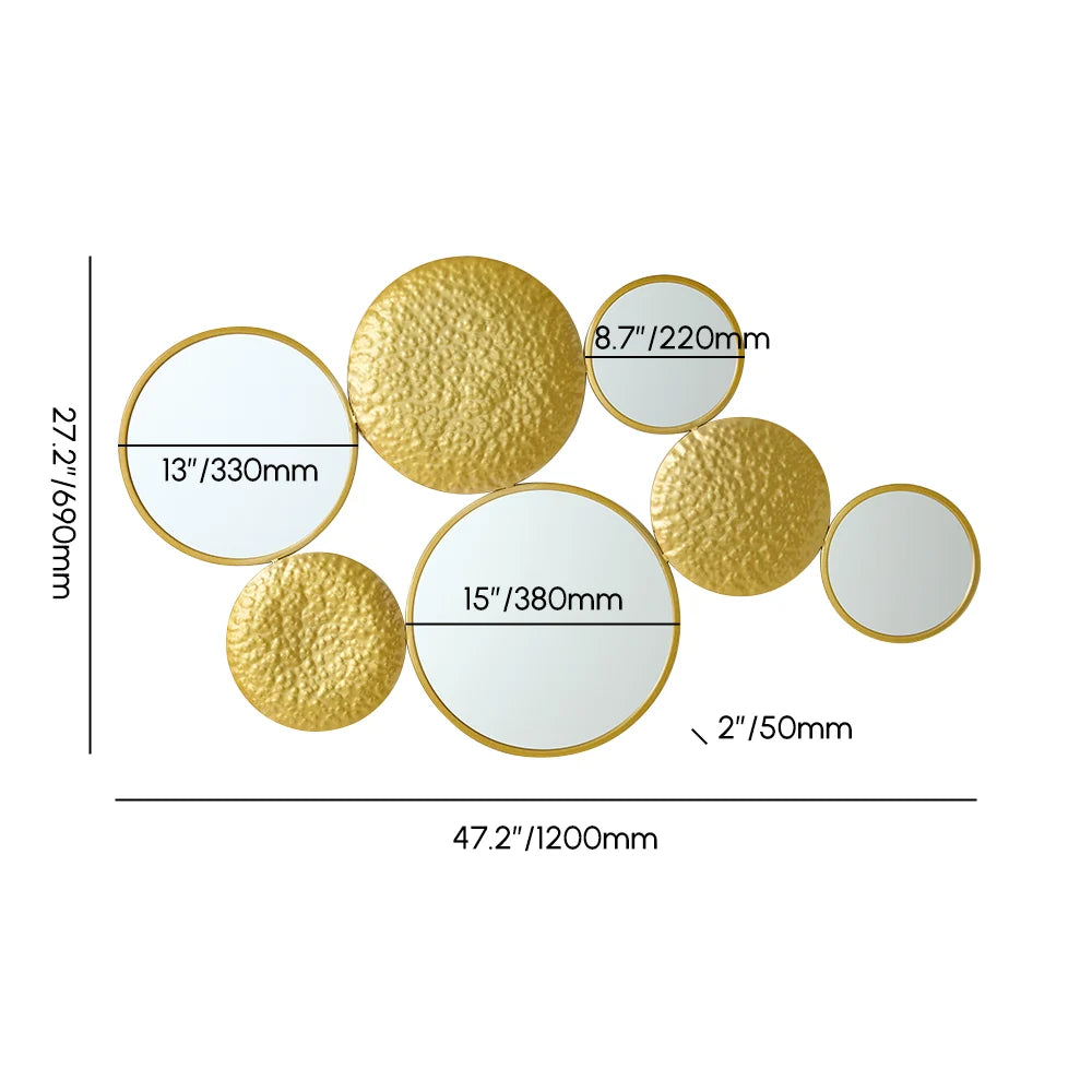 Wall Decorative Mirror Set Creative Round Mirror Wall Hanging Decoration