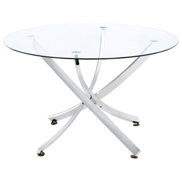 106440 Beckham White Dining Set