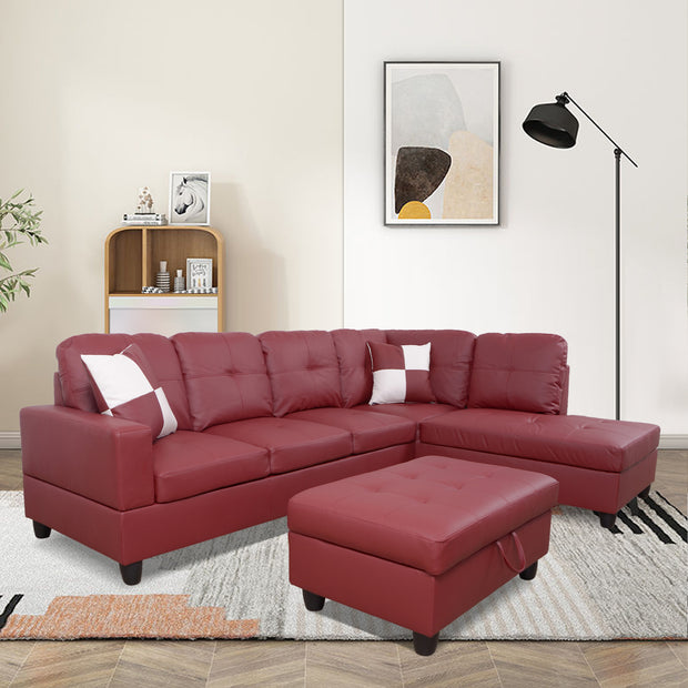 F094B PU Sectional + Ottoman Set