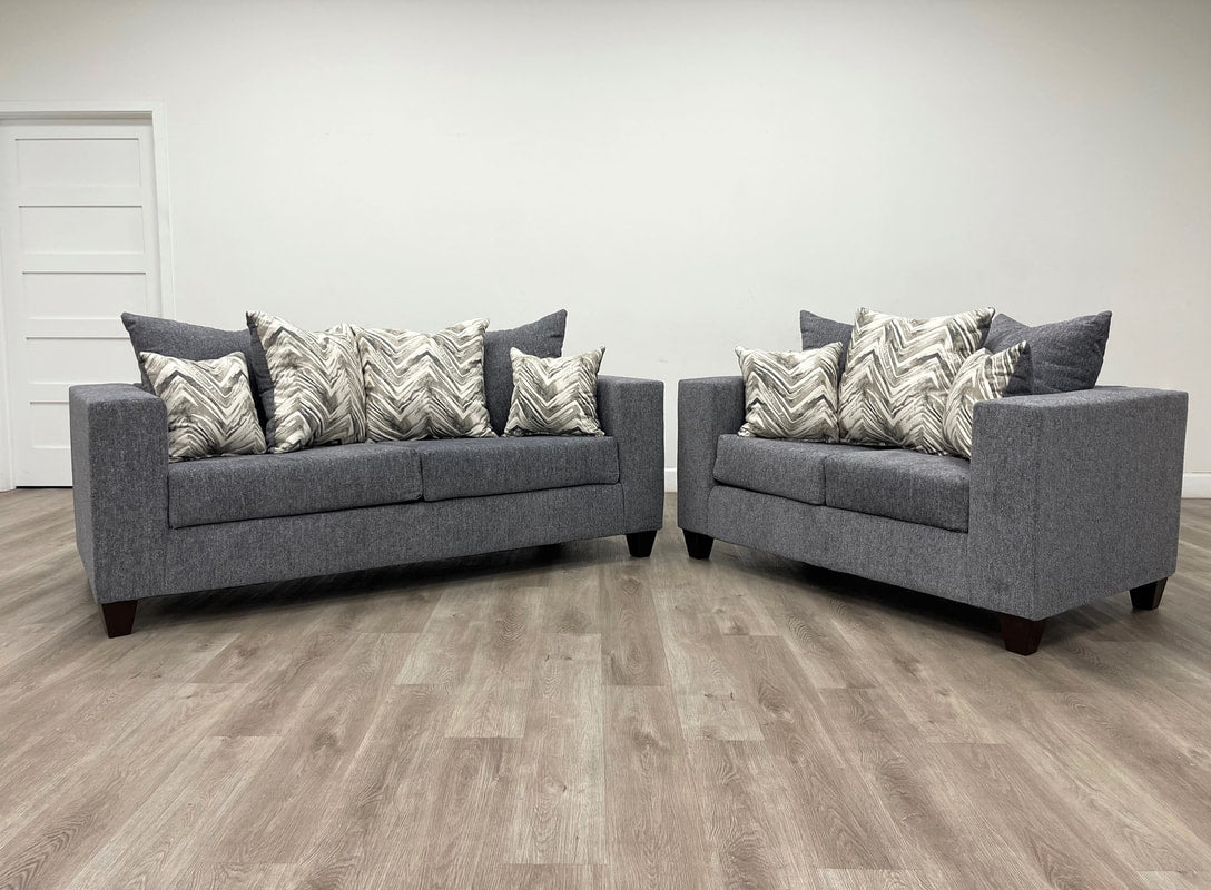 110 Charcoal Grey Sofa & Loveseat Set