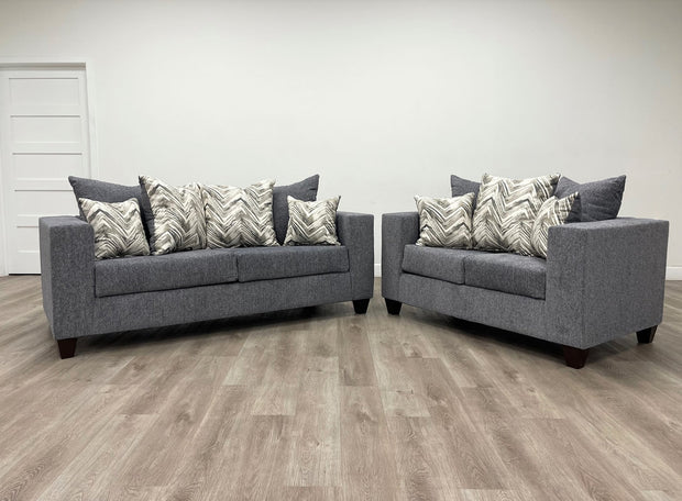 110 Charcoal Grey Sofa & Loveseat Set