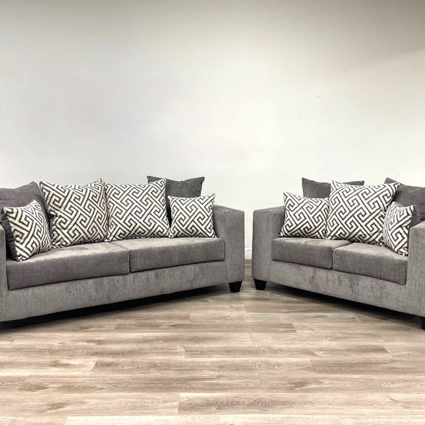 110 Smoke Grey Sofa + Loveseat Set
