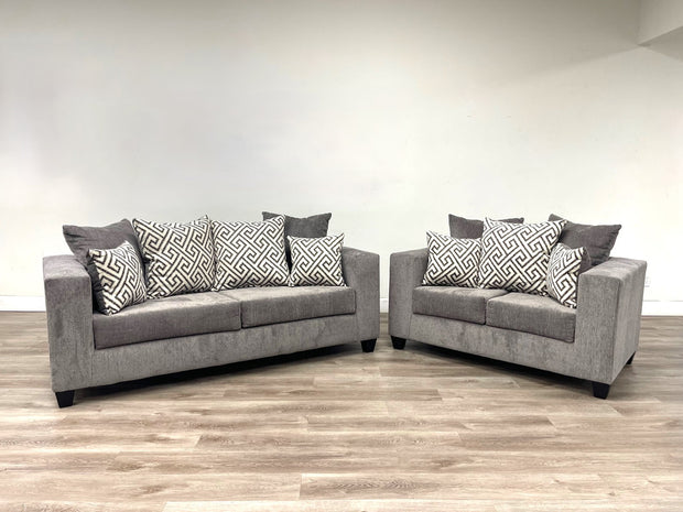 110 Smoke Grey Sofa + Loveseat Set