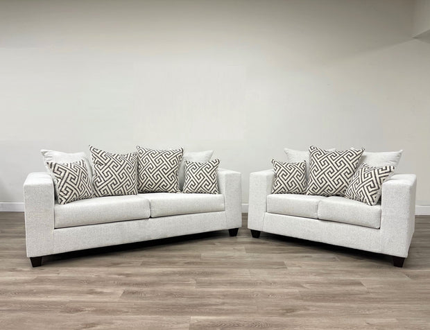 110 Stone White Sofa & Loveseat