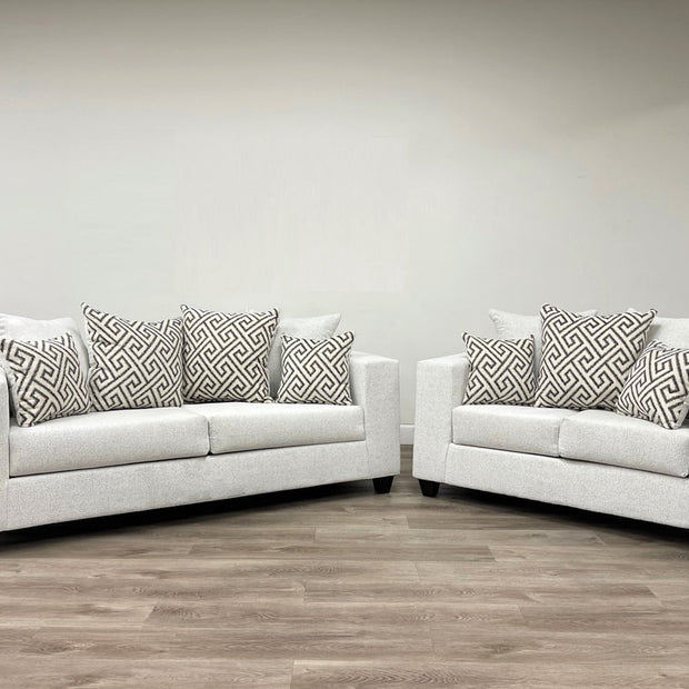 Sofá y loveseat blanco piedra 110