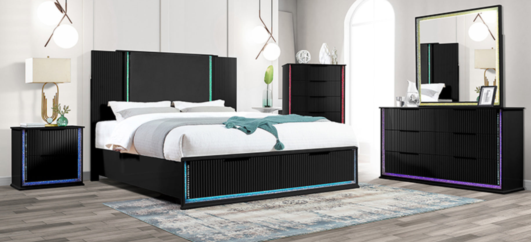 Pallas Black Bedroom Set