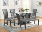 1216-6P CAMELIA GREY DINING SET