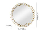 Modern Large Gold Round Pebble Wall Mirror Decor