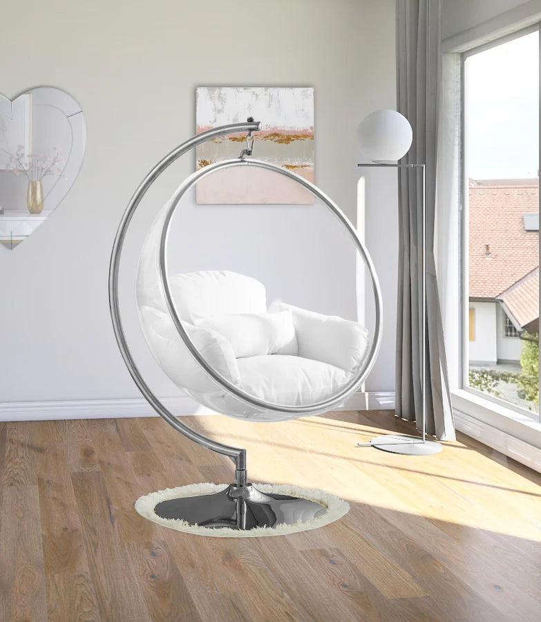 Luna Swing Bubble Silver Accent Chair