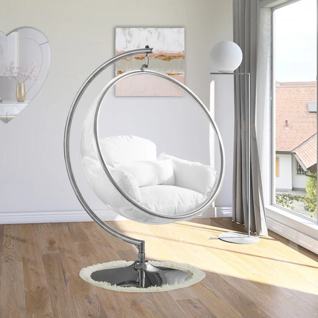 Luna Swing Bubble Silver Accent Chair