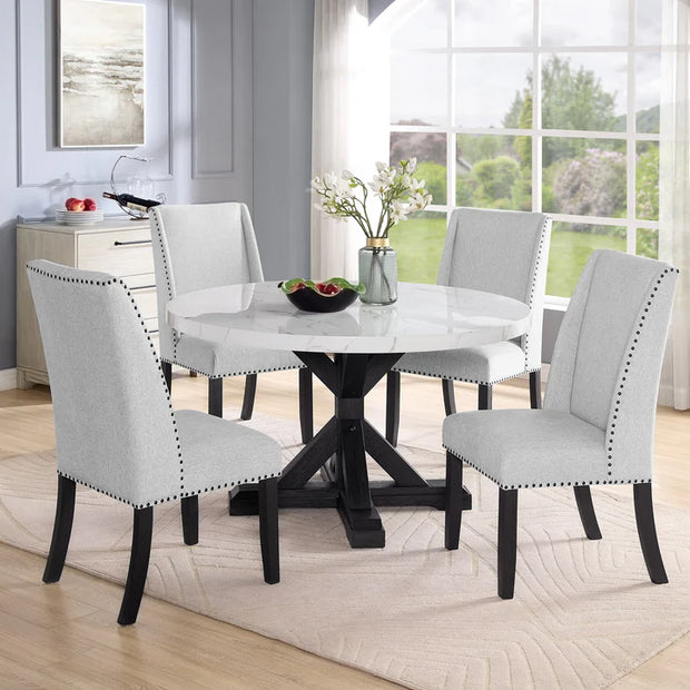 1320RD-1319-SB VARLEY MARBLE DINING SET