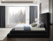 Cama de terciopelo negro Revel