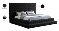 Cama de terciopelo negro Revel