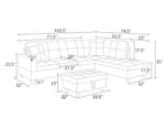 F094B PU Sectional + Ottoman Set