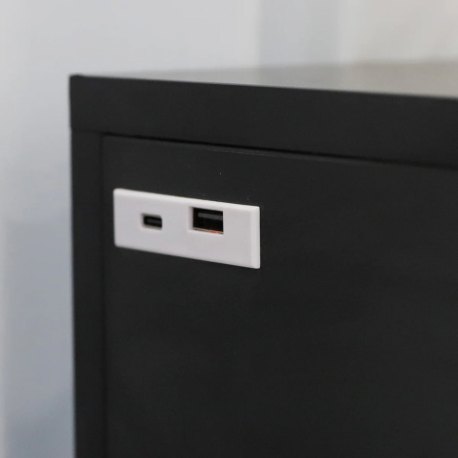 Eva Vanity Desk - 13 Storage Drawers Black