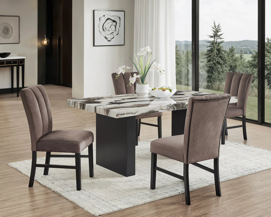 1420 VEGA FAUX MARBLE DINING SET