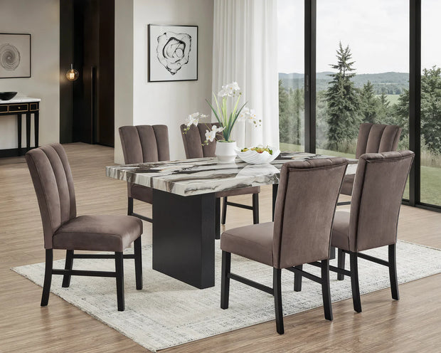1420 VEGA FAUX MARBLE DINING SET
