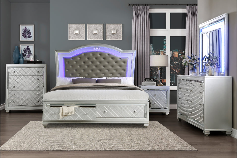 1430 Leesa Silver Grey Bedroom Set