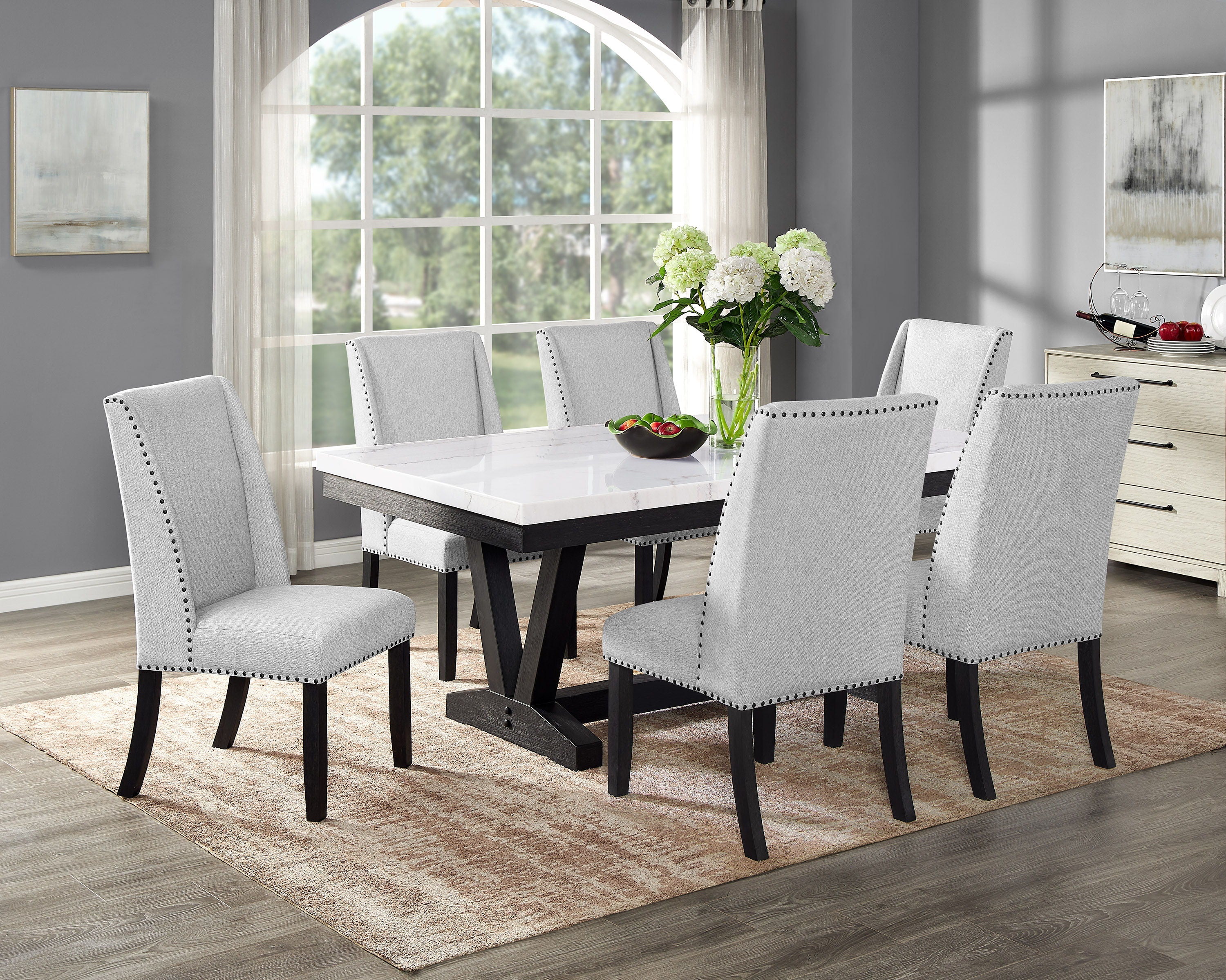 1319 VANCE FAUX TBL/WING DINING SET