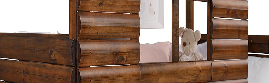 2103-TRWRS Twin Log Cabin Low Loft Bed With Drawers