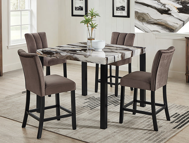 1720 VEGA FAUX MARBLE COUNTER HEIGHT SET