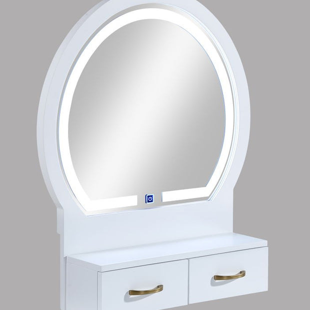 4905SET-WH CECILIA VANITY TABLE & STOOL-WHITE