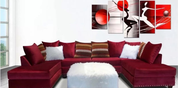 2002 Red Sectional Nailheads