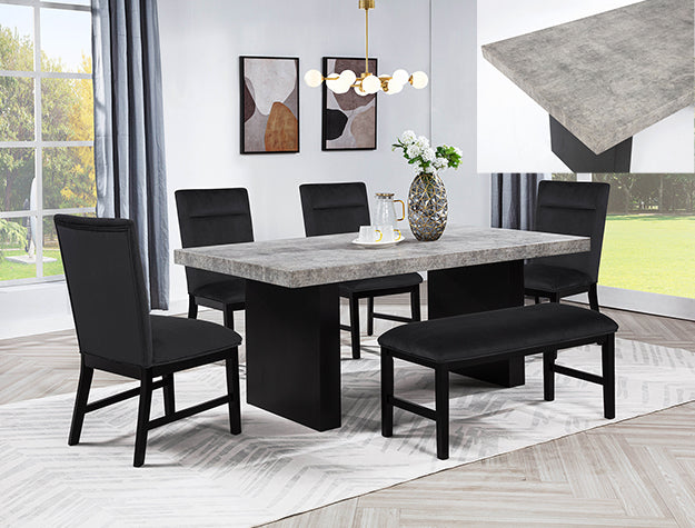 2225BK-6P SEBASTIAN DINING GROUP BLACK