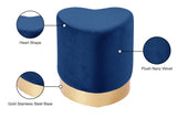 Heart Velvet Upholstered Stool