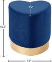 Heart Velvet Upholstered Stool