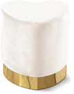 Heart Velvet Upholstered Stool