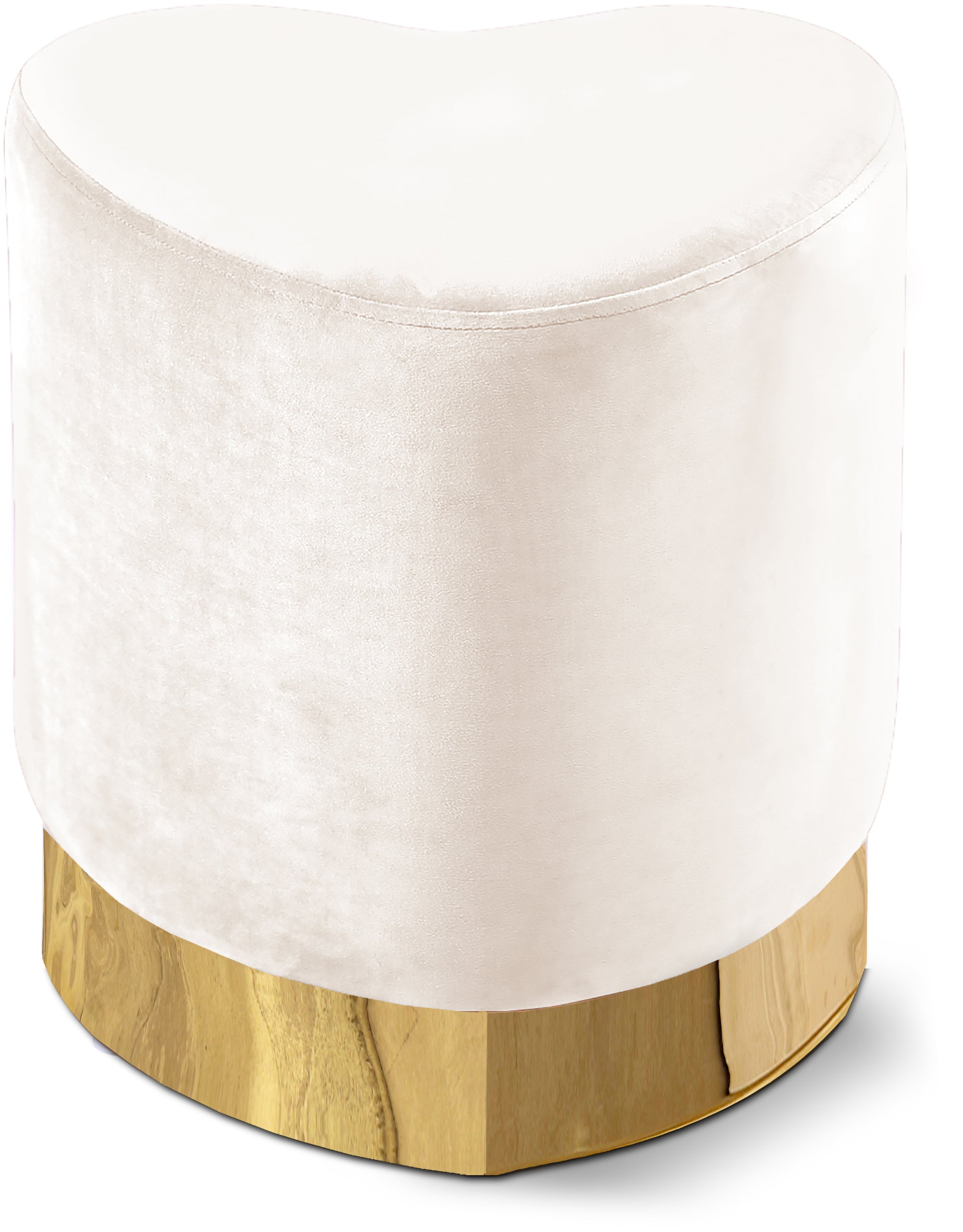 Heart Velvet Upholstered Stool