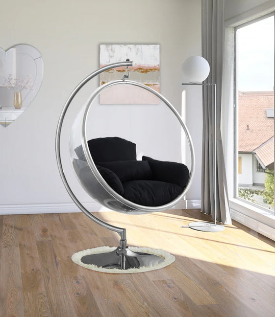 Luna Swing Bubble Silver Accent Chair