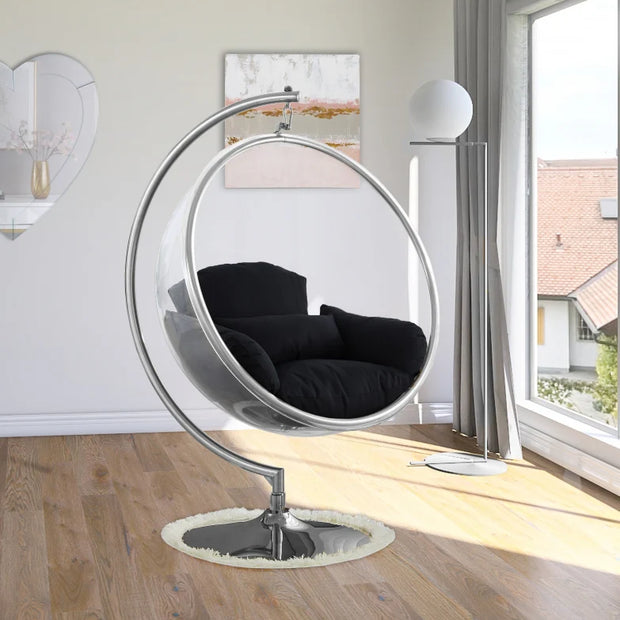 Luna Swing Bubble Silver Accent Chair