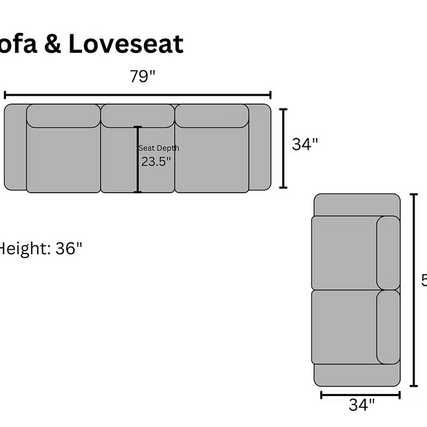S305 Graphite Sofa and Loveseat Set