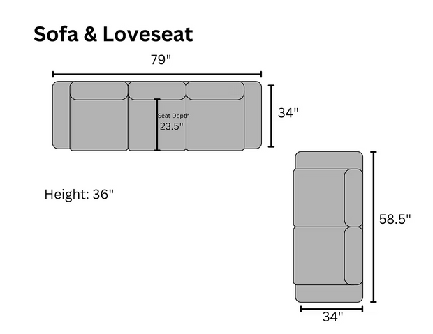 S305 Graphite Sofa and Loveseat Set