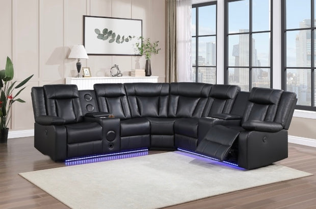 SH8896BLK Splendor Recliner Sectional