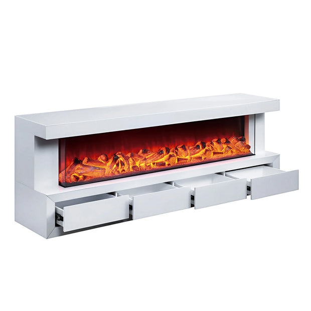 Fully Assembled 70" TV Stand LED Heating Function Fireplace