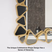 Modern Large Gold Rectangle Irregular Pebble Wall Mirror Decor