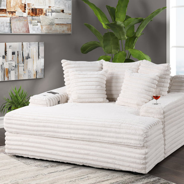 4600 Chaise Lounge Beige Sofa