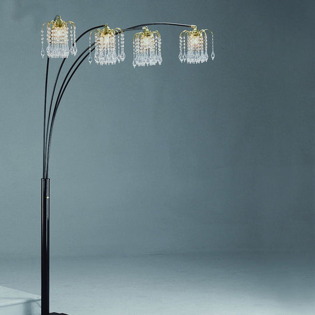 4893BK ALL RAIN DROP ARC FLOOR LAMP