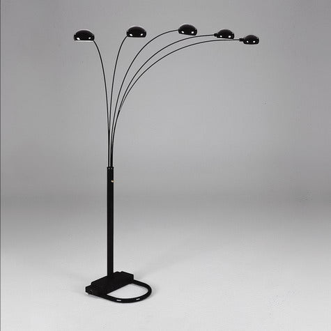 4888B LÁMPARA DE PIE PEACOCK SHADE NEGRO