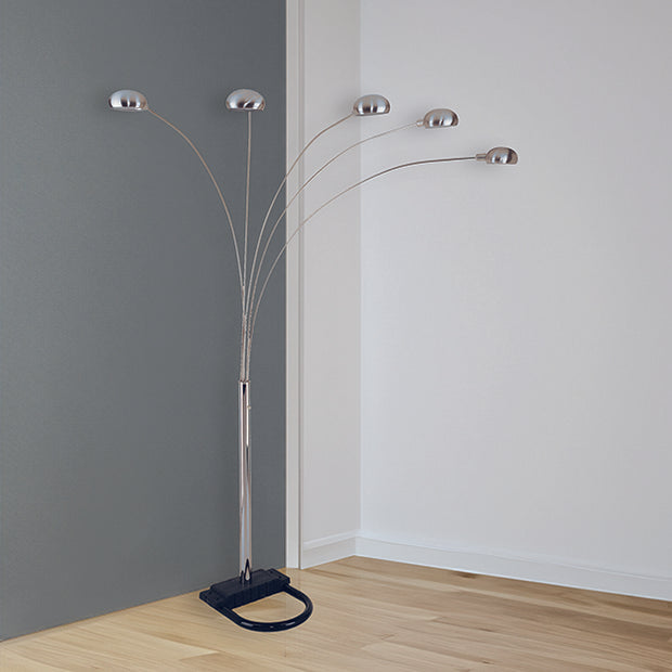 4888B PEWTER SHADE SILVER FLOOR LAMP